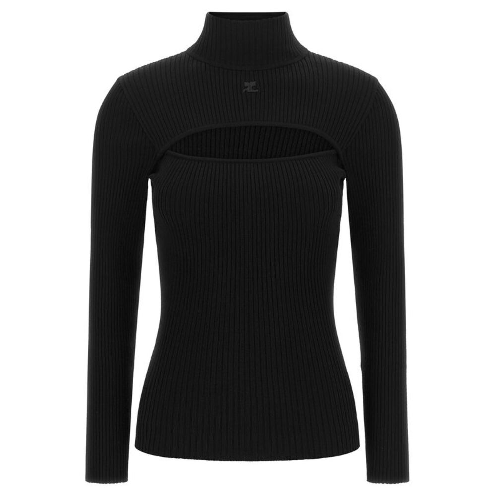 Courrèges Black Viscose Women's Cardigan